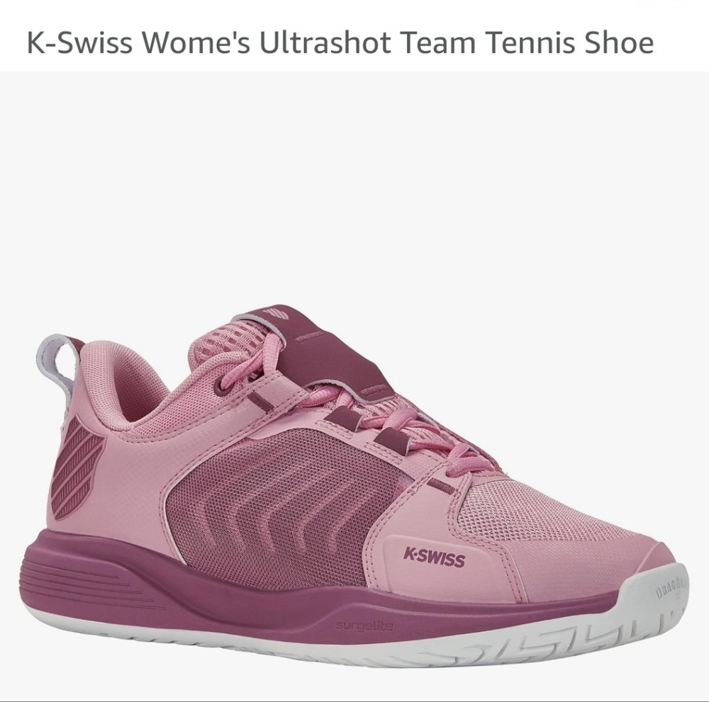 Women's New K-SWISS Ultrashot Team Cameo Pink Tennis Shoes.